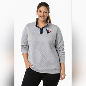 NFL Houston Texans Gray Quilted Women's Zip Up Sweashirt